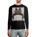 ロング tシャツ メンズ 長袖 ブラック デザイン XS S M L XL 2XL ロンT ティーシャツ 黒 black T shirt long sleeve 009866 動物 フラワー(4)