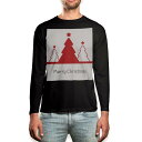 ロング tシャツ メンズ 長袖 ブラック デザイン XS S M L XL 2XL ロンT ティーシャツ 黒 black T shirt long sleeve 009939 クリスマス ツリー 赤(4)