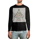 ロング tシャツ メンズ 長袖 ブラック デザイン XS S M L XL 2XL ロンT ティーシャツ 黒 black T shirt long sleeve 010082 クリスマス ツリー シンプル