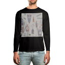 ロング tシャツ メンズ 長袖 ブラック デザイン XS S M L XL 2XL ロンT ティーシャツ 黒 black T shirt long sleeve 010354 インテリア パステル おしゃれ(4)