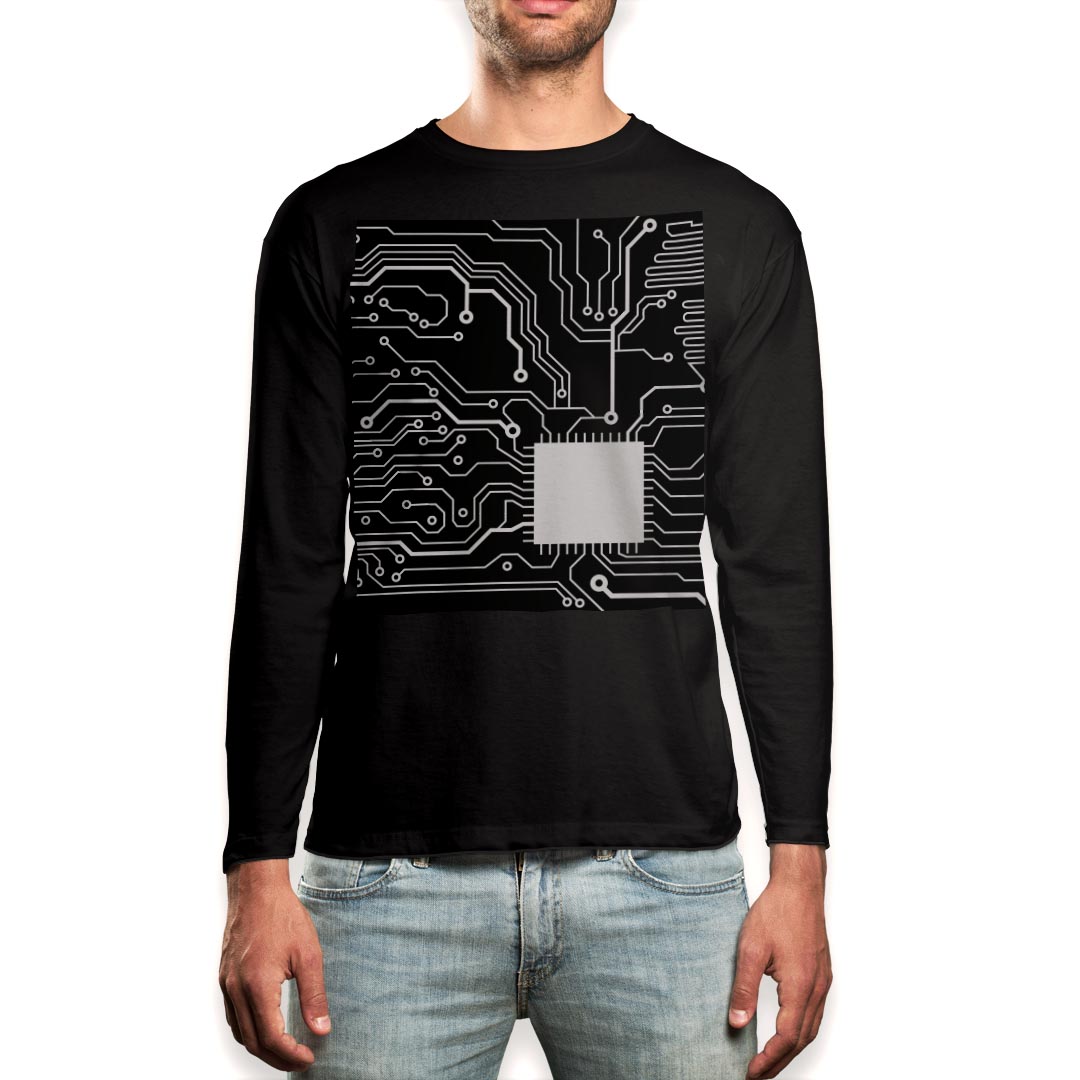 Other - ロング tシャツ メンズ 長袖 ブラック デザイン XS S M L XL 2XL ロンT ティーシャツ 黒 black T shirt long sleeve 010370 模様　白　黒