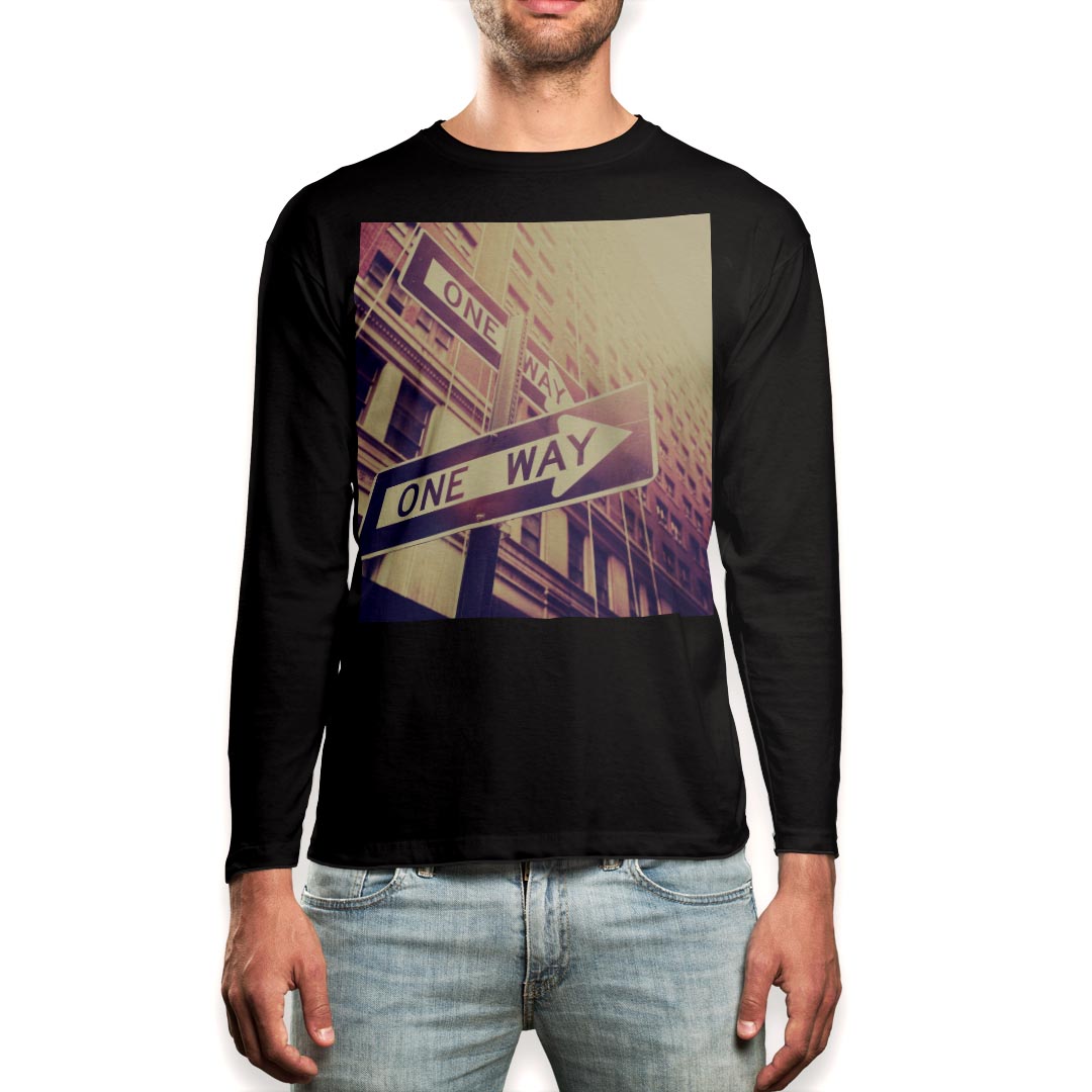 ロング tシャツ メンズ 長袖 ブラック デザイン XS S M L XL 2XL ロンT ティーシャツ 黒 black T shirt long sleeve 010381 風景　景色　写真(4)