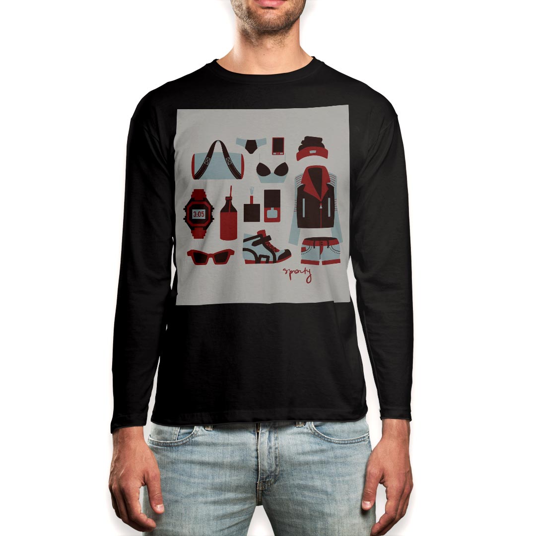 Necked Turtle - ロング tシャツ メンズ 長袖 ブラック デザイン XS S M L XL 2XL ロンT ティーシャツ 黒 black T shirt long sleeve 010534 おしゃれ　ファッション　赤