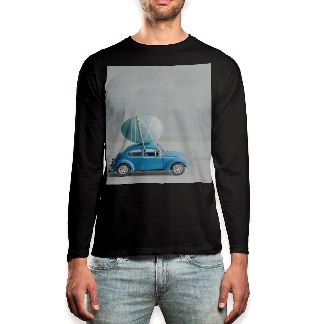 Other - ロング tシャツ メンズ 長袖 ブラック デザイン XS S M L XL 2XL ロンT ティーシャツ 黒 black T shirt long sleeve 010765 写真　車　水色