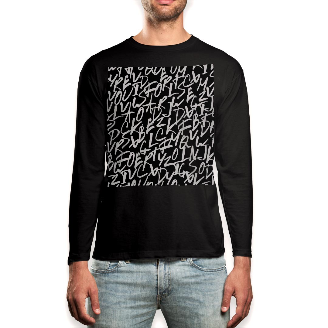Spain （Clubs） - ロング tシャツ メンズ 長袖 ブラック デザイン XS S M L XL 2XL ロンT ティーシャツ 黒 black T shirt long sleeve 010800 英語　文字　白　黒