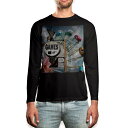 ロング tシャツ メンズ 長袖 ブラック デザイン XS S M L XL 2XL ロンT ティーシャツ 黒 black T shirt long sleeve 011175 看板 英語 ビンテージ(4)