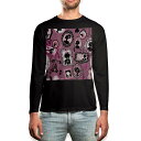 ロング tシャツ メンズ 長袖 ブラック デザイン XS S M L XL 2XL ロンT ティーシャツ 黒 black T shirt long sleeve 011283 プリンセス 紫 王冠(4)
