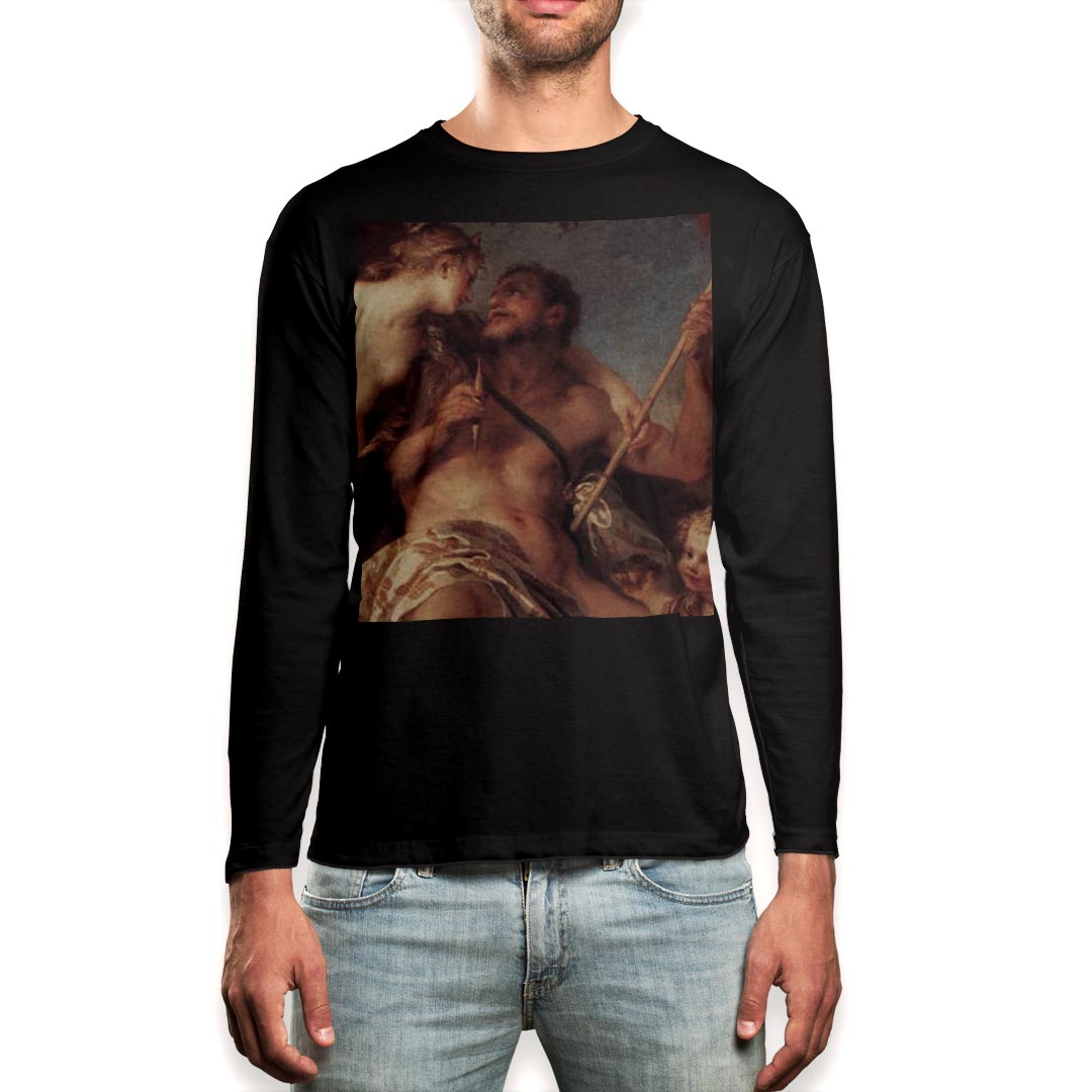 ロング tシャツ メンズ 長袖 ブラック デザイン XS S M L XL 2XL ロンT ティーシャツ 黒 black T shirt long sleeve 011464 イラスト 人物 絵画