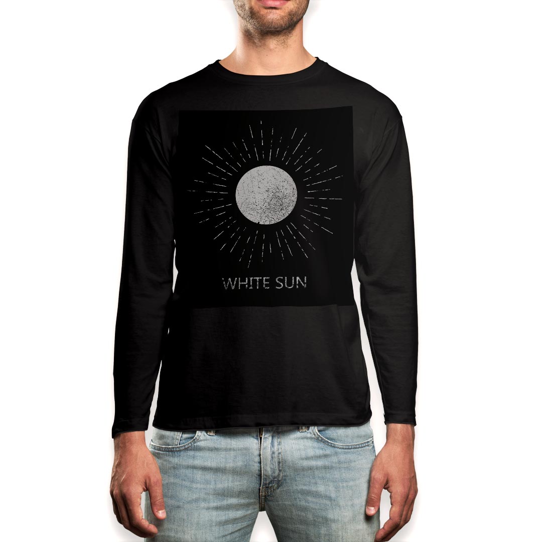 Other - ロング tシャツ メンズ 長袖 ブラック デザイン XS S M L XL 2XL ロンT ティーシャツ 黒 black T shirt long sleeve 011522 太陽　英語　白