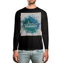 ロング tシャツ メンズ 長袖 ブラック デザイン XS S M L XL 2XL ロンT ティーシャツ 黒 black T shirt long sleeve 011651 夏 海 ヨット(4)