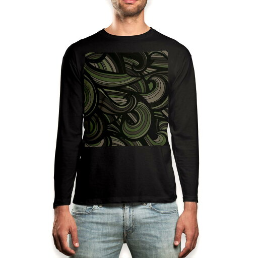 ロング tシャツ メンズ 長袖 ブラック デザイン XS S M L XL 2XL ロンT ティーシャツ 黒 black T shirt long sleeve 011772 模様 クール 緑 ロング tシャツ メンズ 長袖 ブラック デザイン XS S M L XL 2XL ロンT ティーシャツ 黒 black T shirt long sleeve 011772 模様 クール 緑