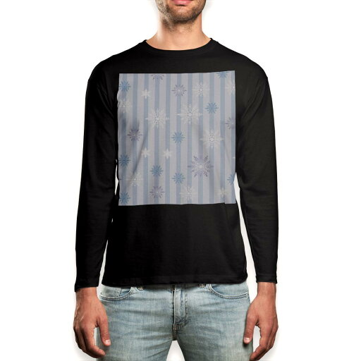 ロング tシャツ メンズ 長袖 ブラック デザイン XS S M L XL 2XL ロンT ティーシャツ 黒 black T shirt long sleeve 012646 雪 結晶 ストライプ ロング tシャツ メンズ 長袖 ブラック デザイン XS S M L XL 2XL ロンT ティーシャツ 黒 black T shirt long sleeve 012646 雪 結晶 ストライプ