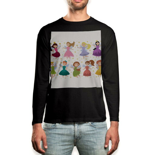 ロング tシャツ メンズ 長袖 ブラック デザイン XS S M L XL 2XL ロンT ティーシャツ 黒 black T shirt long sleeve 013389 妖精 かわいい キラキラ ロング tシャツ メンズ 長袖 ブラック デザイン XS S M L XL 2XL ロンT ティーシャツ 黒 black T shirt long sleeve 013389 妖精 かわいい キラキラ