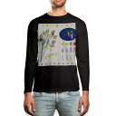 ロング tシャツ メンズ 長袖 ブラック デザイン XS S M L XL 2XL ロンT ティーシャツ 黒 black T shirt long sleeve 013450 七夕 イベント 笹