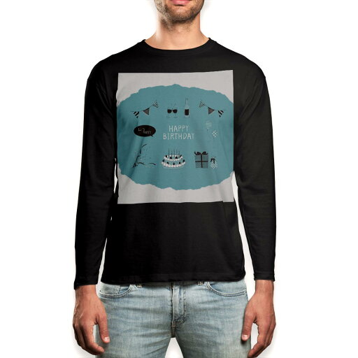 ロング tシャツ メンズ 長袖 ブラック デザイン XS S M L XL 2XL ロンT ティーシャツ 黒 black T shirt long sleeve 013458 誕生日 ケーキ 水色 ロング tシャツ メンズ 長袖 ブラック デザイン XS S M L XL 2XL ロンT ティーシャツ 黒 black T shirt long sleeve 013458 誕生日 ケーキ 水色