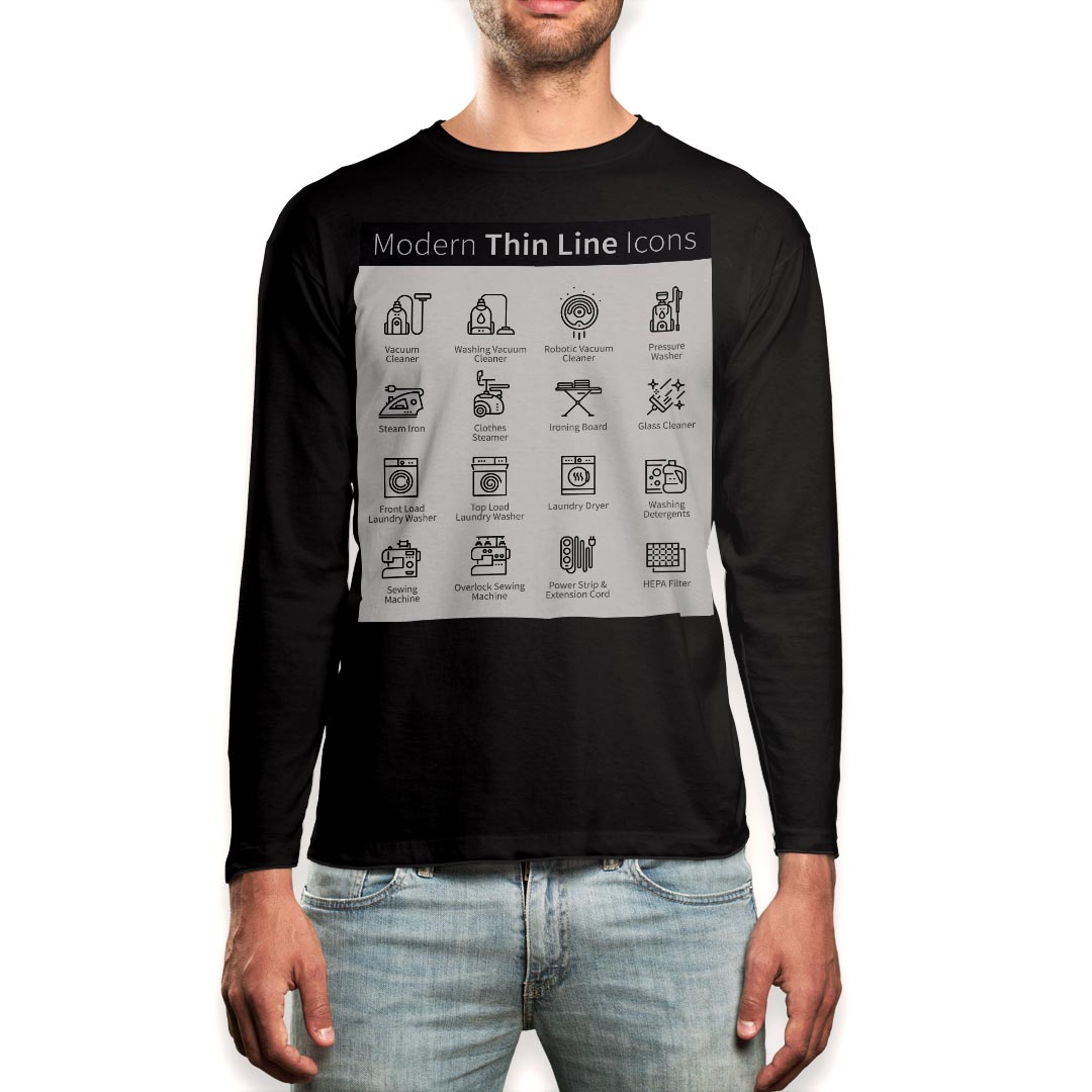 ロング tシャツ メンズ 長袖 ブラック デザイン XS S M L XL 2XL ロンT ティーシャツ 黒 black T shirt long sleeve 013705 イラスト 家庭 英語