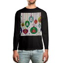 ロング tシャツ メンズ 長袖 ブラック デザイン XS S M L XL 2XL ロンT ティーシャツ 黒 black T shirt long sleeve 013763 クリスマス カラフル ツリー