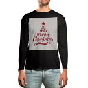 ロング tシャツ メンズ 長袖 ブラック デザイン XS S M L XL 2XL ロンT ティーシャツ 黒 black T shirt long sleeve 013858 クリスマス ツリー 英語
