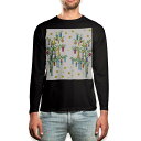 ロング tシャツ メンズ 長袖 ブラック デザイン XS S M L XL 2XL ロンT ティーシャツ 黒 black T shirt long sleeve 013866 七夕 短冊 星