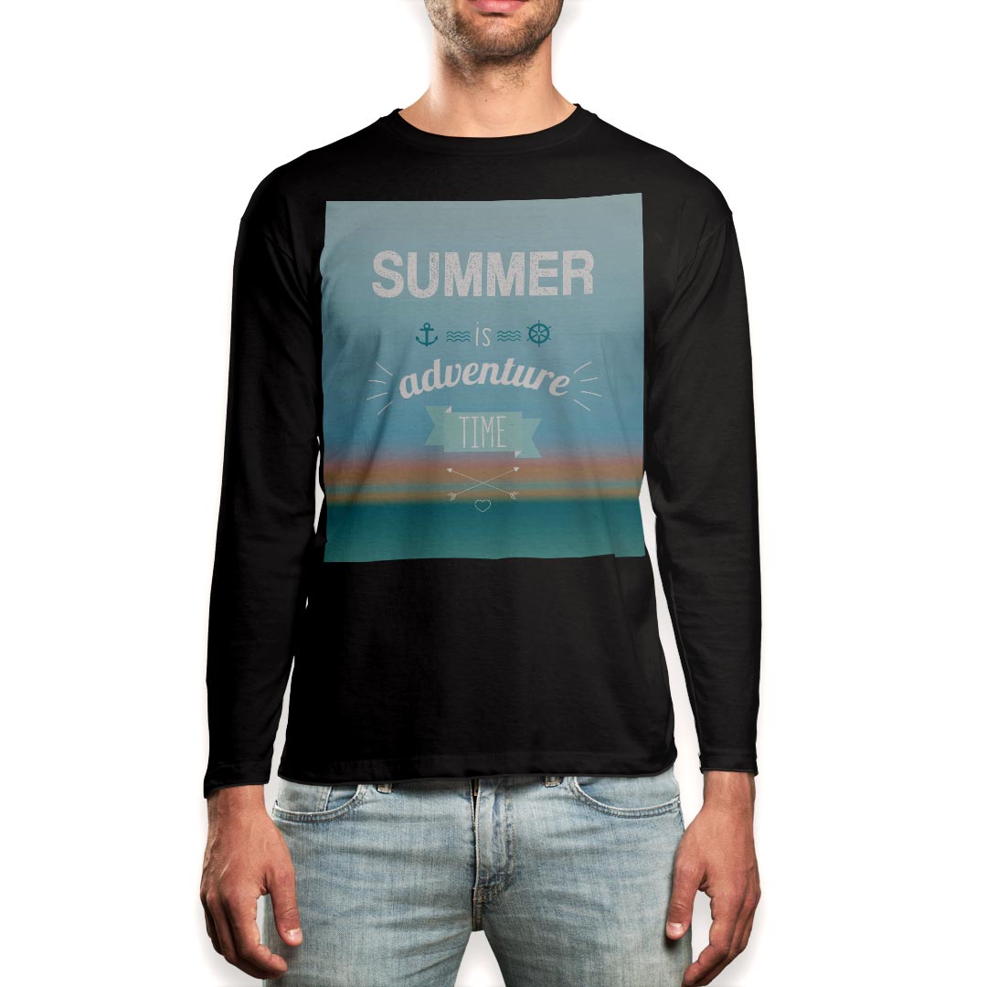 乐天商城 - ロング tシャツ メンズ 長袖 ブラック デザイン XS S M L XL 2XL ロンT ティーシャツ 黒 black T shirt long sleeve 013888 夏　碇マーク　英語