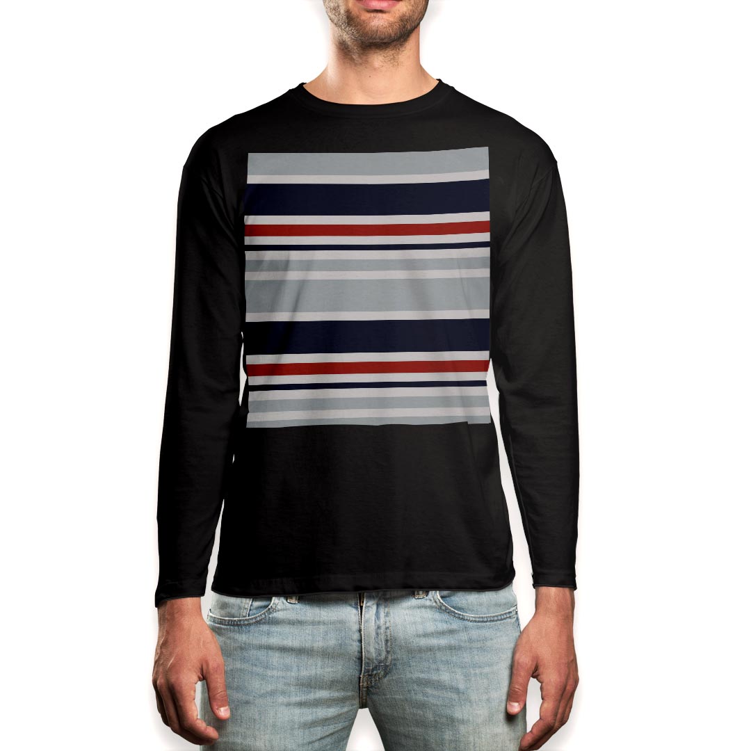 PORTER - ロング tシャツ メンズ 長袖 ブラック デザイン XS S M L XL 2XL ロンT ティーシャツ 黒 black T shirt long sleeve 013905 ボーダー　模様