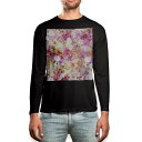 ロング tシャツ メンズ 長袖 ブラック デザイン XS S M L XL 2XL ロンT ティーシャツ 黒 black T shirt long sleeve 014158 花 フラワー カラフル|詳細画像