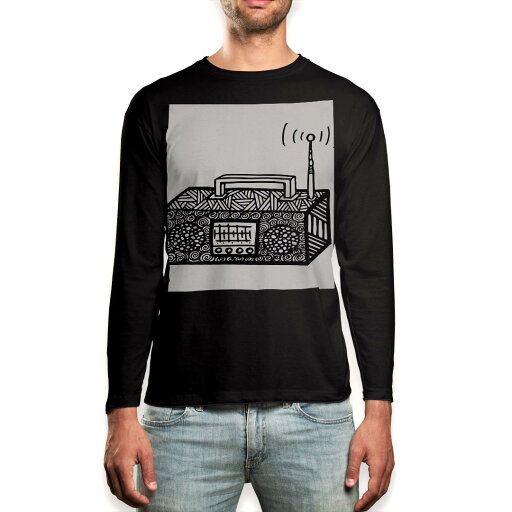 ロング tシャツ メンズ 長袖 ブラック デザイン XS S M L XL 2XL ロンT ティーシャツ 黒 black T shirt long sleeve 014216 ラジオ 音楽 ラジカセ ロング tシャツ メンズ 長袖 ブラック デザイン XS S M L XL 2XL ロンT ティーシャツ 黒 black T shirt long sleeve 014216 ラジオ 音楽 ラジカセ