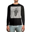 ロング tシャツ メンズ 長袖 ブラック デザイン XS S M L XL 2XL ロンT ティーシャツ 黒 black T shirt long sleeve 014232 ぶどう フルーツ 果物