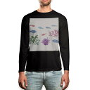 ロング tシャツ メンズ 長袖 ブラック デザイン XS S M L XL 2XL ロンT ティーシャツ 黒 black T shirt long sleeve 014279 海 魚 珊瑚(4)