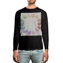 ロング tシャツ メンズ 長袖 ブラック デザイン XS S M L XL 2XL ロンT ティーシャツ 黒 black T shirt long sleeve 014377 マカロン スイーツ パステル(4)