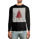 ロング tシャツ メンズ 長袖 ブラック デザイン XS S M L XL 2XL ロンT ティーシャツ 黒 black T shirt long sleeve 014613 クリスマス ツリー