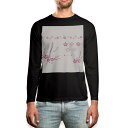 ロング tシャツ メンズ 長袖 ブラック デザイン XS S M L XL 2XL ロンT ティーシャツ 黒 black T shirt long sleeve 015260 春 桜 ランドセル 入学式 こども(4)