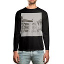 ロング tシャツ メンズ 長袖 ブラック デザイン XS S M L XL 2XL ロンT ティーシャツ 黒 black T shirt long sleeve...