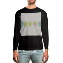ロング tシャツ メンズ 長袖 ブラック デザイン XS S M L XL 2XL ロンT ティーシャツ 黒 black T shirt long sleeve 015320 イースター たまご とり ケーキ パステル