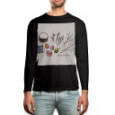 ロング tシャツ メンズ 長袖 ブラック デザイン XS S M L XL 2XL ロンT ティーシャツ 黒 black T shirt long sleeve 015321 イースター たまご とり ケーキ パステル