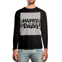 ロング tシャツ メンズ 長袖 ブラック デザイン XS S M L XL 2XL ロンT ティーシャツ 黒 black T shirt long sleeve 015347 イースター たまご とり モノクロ 英字