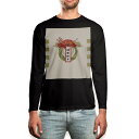 ロング tシャツ メンズ 長袖 ブラック デザイン XS S M L XL 2XL ロンT ティーシャツ 黒 black T shirt long sleeve 015450 お正月 新年 鯛 せんす