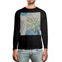 ロング tシャツ メンズ 長袖 ブラック デザイン XS S M L XL 2XL ロンT ティーシャツ 黒 black T shirt long sleeve 015455 笹 七夕 水玉