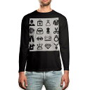 ロング tシャツ メンズ 長袖 ブラック デザイン XS S M L XL 2XL ロンT ティーシャツ 黒 black T shirt long sleeve 015578 服 整理整頓 ランドリー(4)