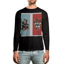 ロング tシャツ メンズ 長袖 ブラック デザイン XS S M L XL 2XL ロンT ティーシャツ 黒 black T shirt long sleeve 015710 クリスマス クリスマスツリー