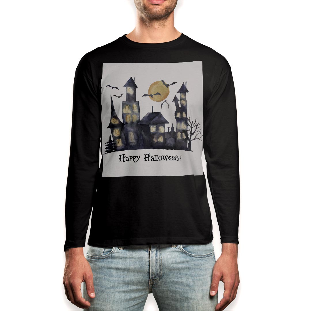 ロングtシャツメンズ長袖ブラックデ...