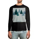 ロング tシャツ メンズ 長袖 ブラック デザイン XS S M L XL 2XL ロンT ティーシャツ 黒 black T shirt long sleeve 016065 クリスマス ツリー 冬