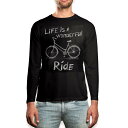 ロング tシャツ メンズ 長袖 ブラック デザイン XS S M L XL 2XL ロンT ティーシャツ 黒 black T shirt long sleeve 016137 自転車 モノクロ