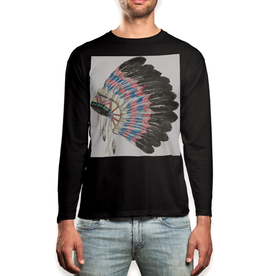 ロングtシャツメンズ長袖ブラックデ...