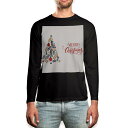 ロング tシャツ メンズ 長袖 ブラック デザイン XS S M L XL 2XL ロンT ティーシャツ 黒 black T shirt long sleeve 016416 クリスマス ツリー