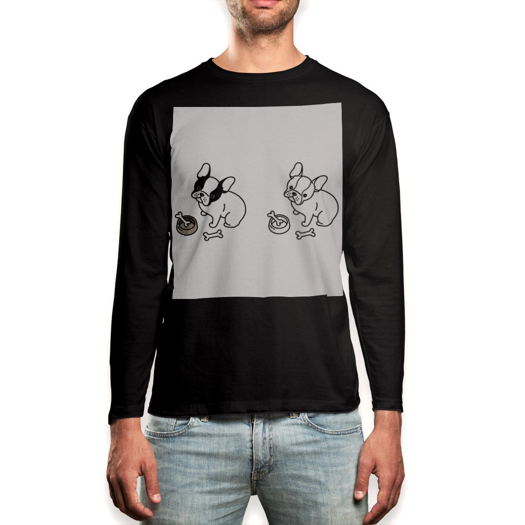 ロング tシャツ メンズ 長袖 ブラック デザイン XS S M L XL 2XL ロンT ティーシャツ 黒 black T shirt..