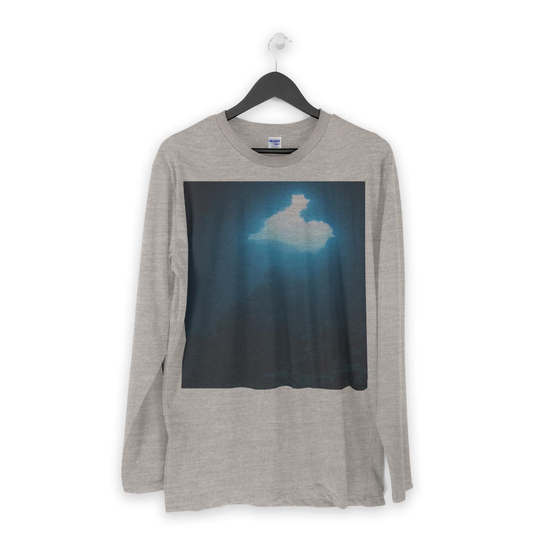 ロング tシャツ メンズ 長袖 ホワイト グレー デザイン XS S M L XL 2XL Tシャツ ティーシャツ T shirt long sleeve 000068 ハート　夜空　海