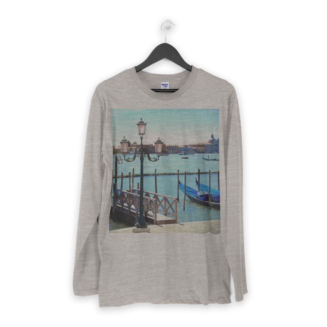 ロング tシャツ メンズ 長袖 ホワイト グレー デザイン XS S M L XL 2XL Tシャツ ティーシャツ T shirt long sleeve 002364 景色　風景　写真