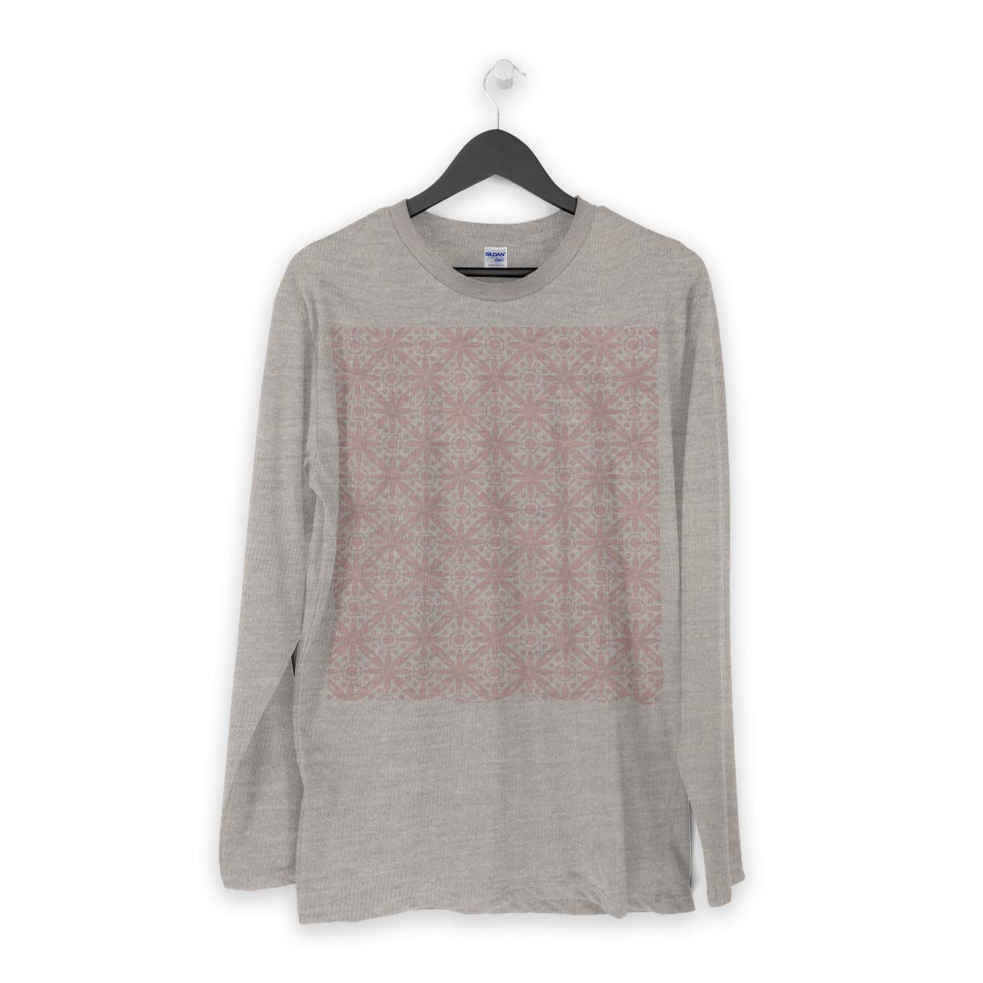 ロング tシャツ メンズ 長袖 ホワイト グレー デザイン XS S M L XL 2XL Tシャツ ティーシャツ T shirt long sleeve 002429 模様　ピンク