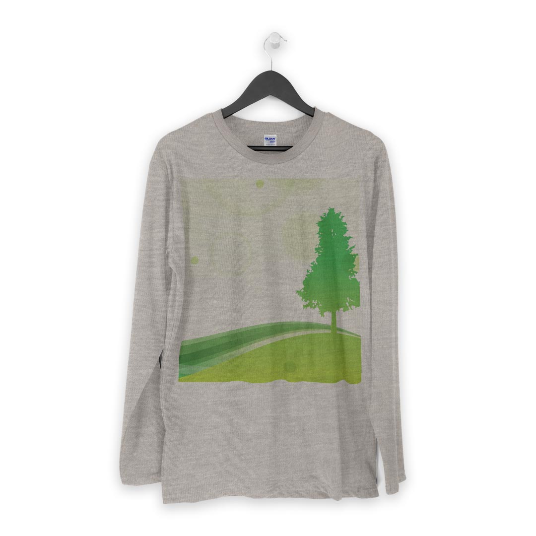 ロング tシャツ メンズ 長袖 ホワイト グレー デザイン XS S M L XL 2XL Tシャツ ティーシャツ T shirt long sleeve 002643 景色　風景　イラスト